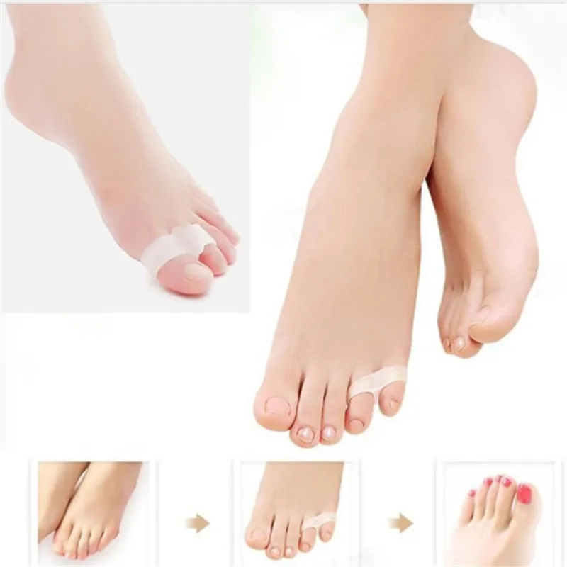 2Pcs/Pair Foot Pain Relief Gel Pillow Hallux Valgus Pro Toe Separators Alignment Silicone Insoles Bunion