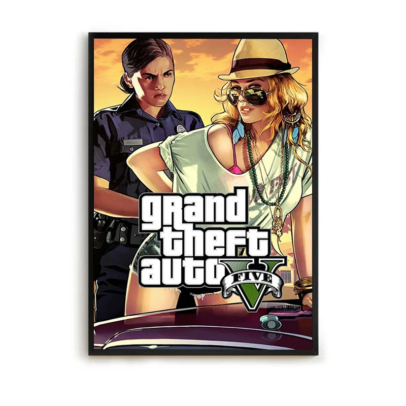 

Hot Grand Theft Auto Game Paintings for Bed Room Decor Decoration Pictures Room Wall Art Canvas Painting Luxury Home Decor Anime