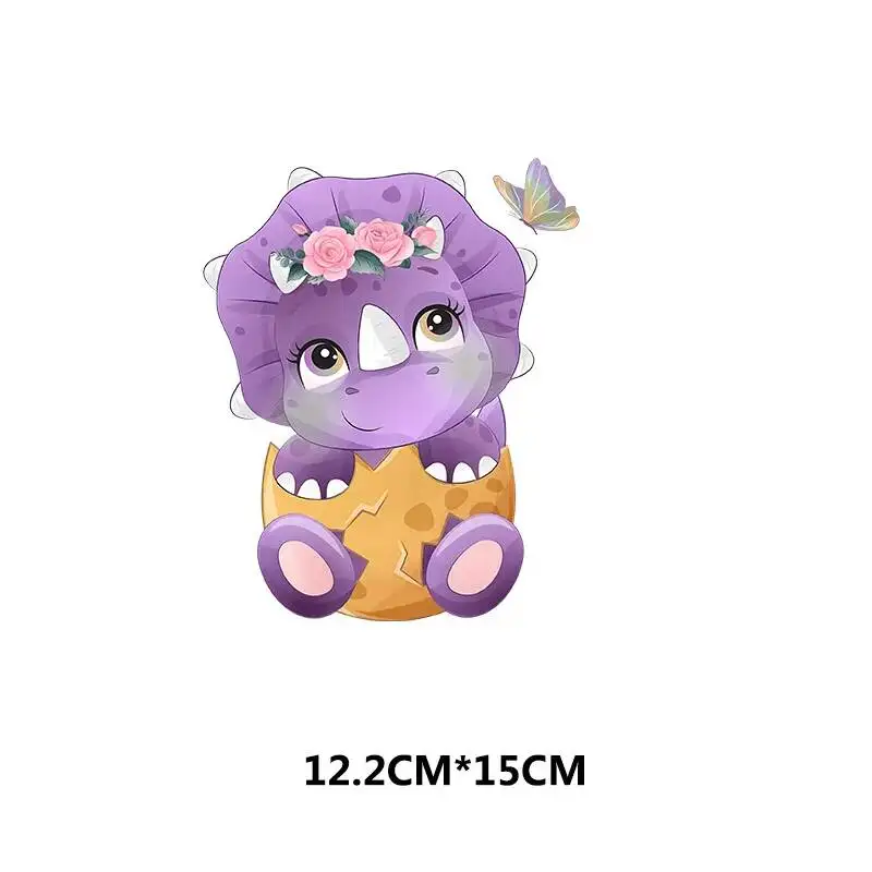Dinossauro Kawaii Transferências de Calor, Ferro em Patches para Roupas, Menino Menina T-Shirt, Desenhos Animados Roupas Infantis Adesivos, Apliques