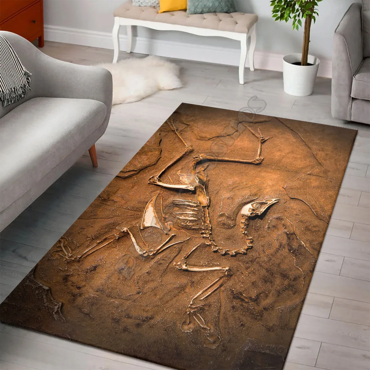 

Love Dinosaur Fossil Art Rectangle Rug 3D Print Rug Parlor Mat Area Rug Anti-slip Large Carpet Rug Living Room Decor 013