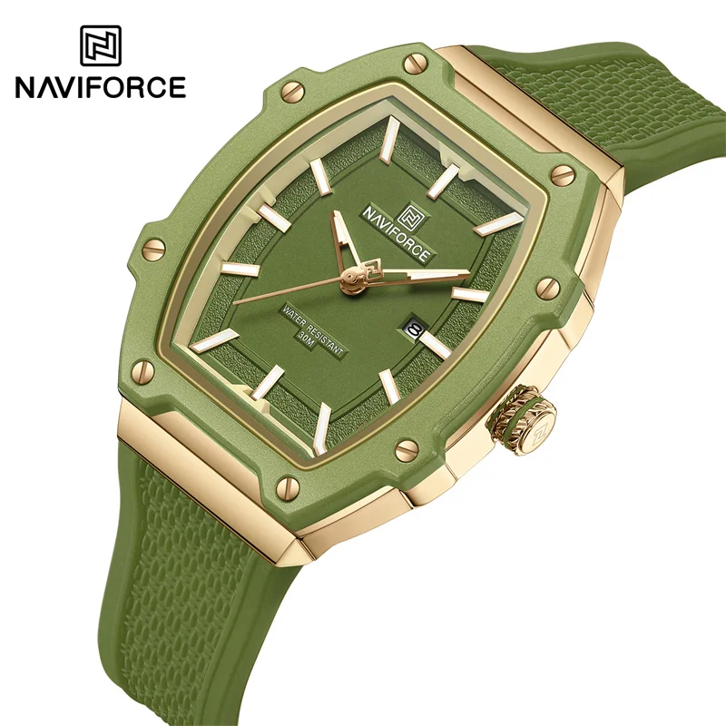 

NAVIFORCE 2025 модные часы для женщин кварцевый силиконовый ремешок 30 м водостойкий светящийся дисплей даты креативные женские наручные часы