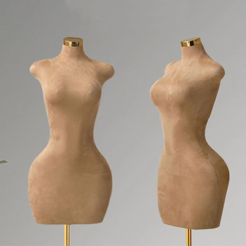 European and American Fabric Cover Female Plus Fat Size Half-body Mannequin with Iron Base for Clothing Display Dummy Model