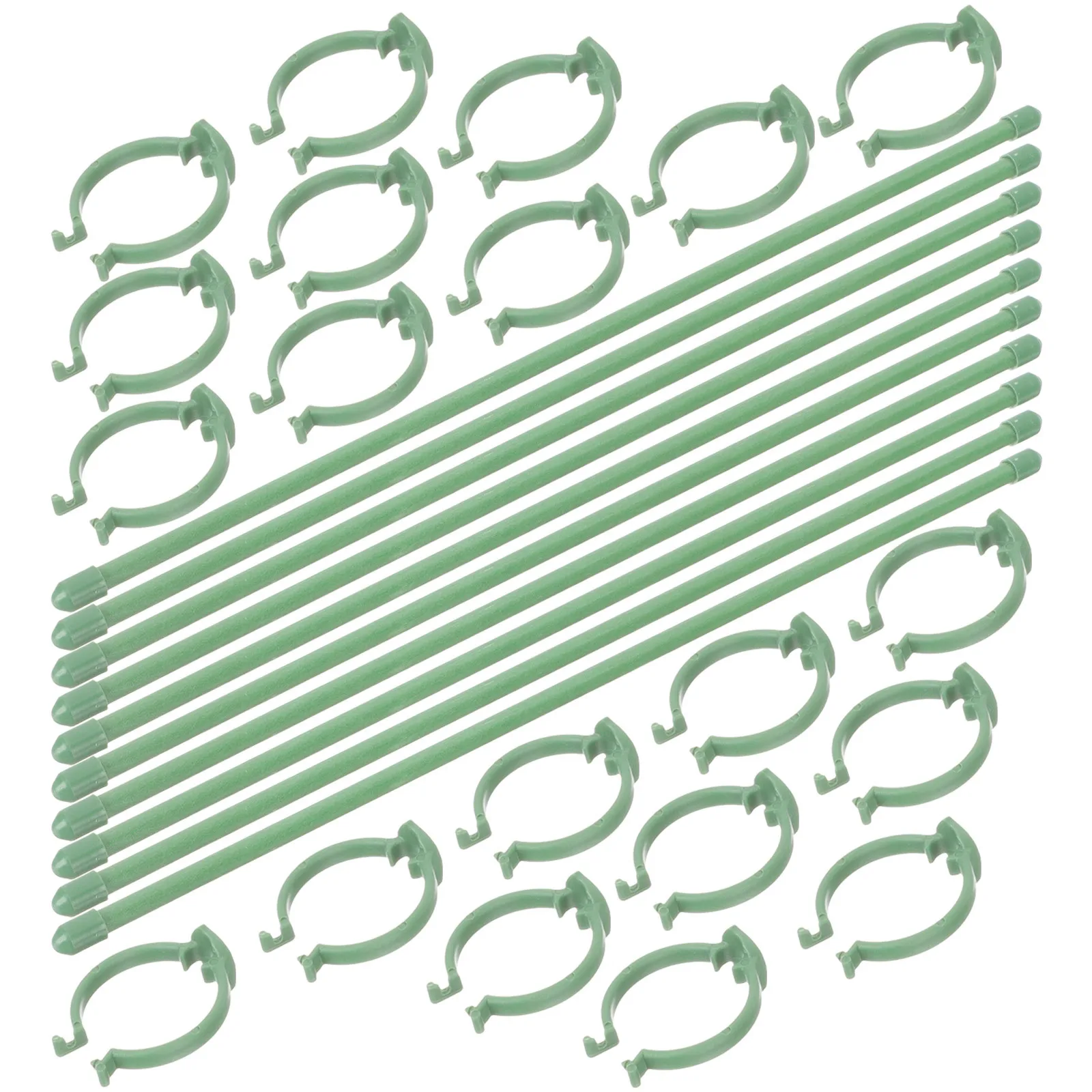 

10Pcs Plant Support Stakes Fiberglass Durable Lightweight Adjustable Buckle for Single Stem Flowers Orchid Rose Garden