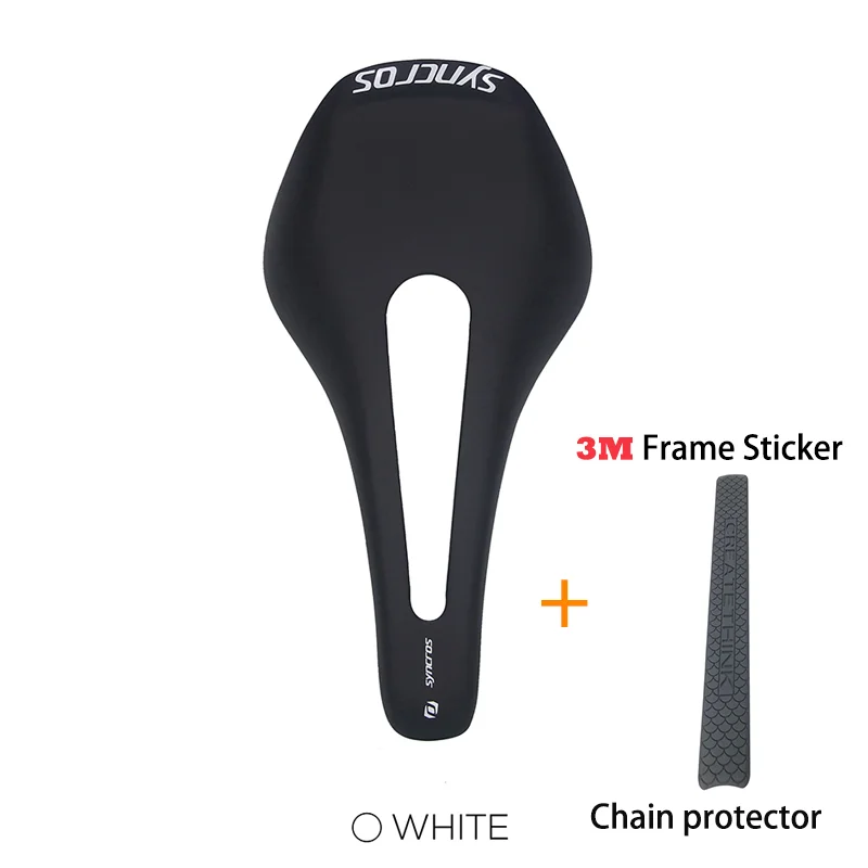 SYNCROS-UltraLight Carbon Bicycle Saddle, MTB, Road Bike Seat, Matte Bike Accessories, Frame Sticker, T800, 255*128mm, 7*9mm