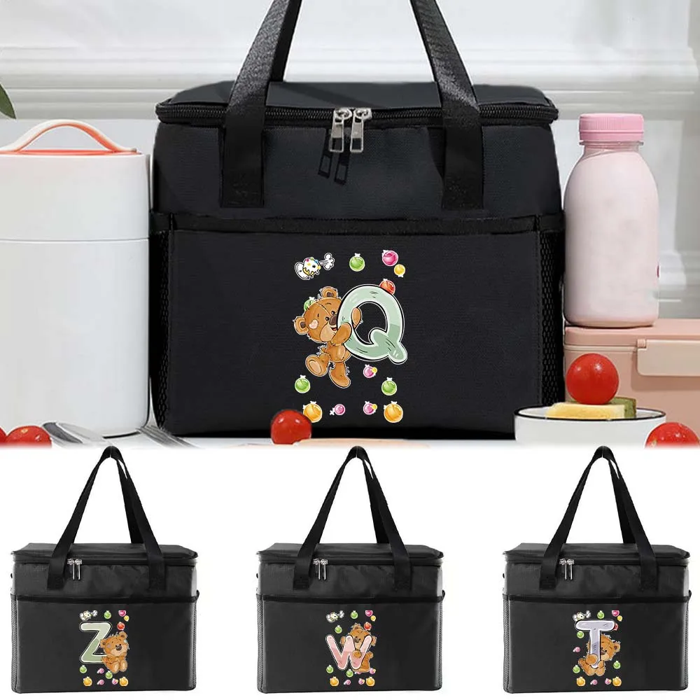 

Thermal Bag Portable Lunch Bags Food Storage Box Durable Waterproof Office Cooler Lunchbox Picnic Bag Cute Bear Printing Series