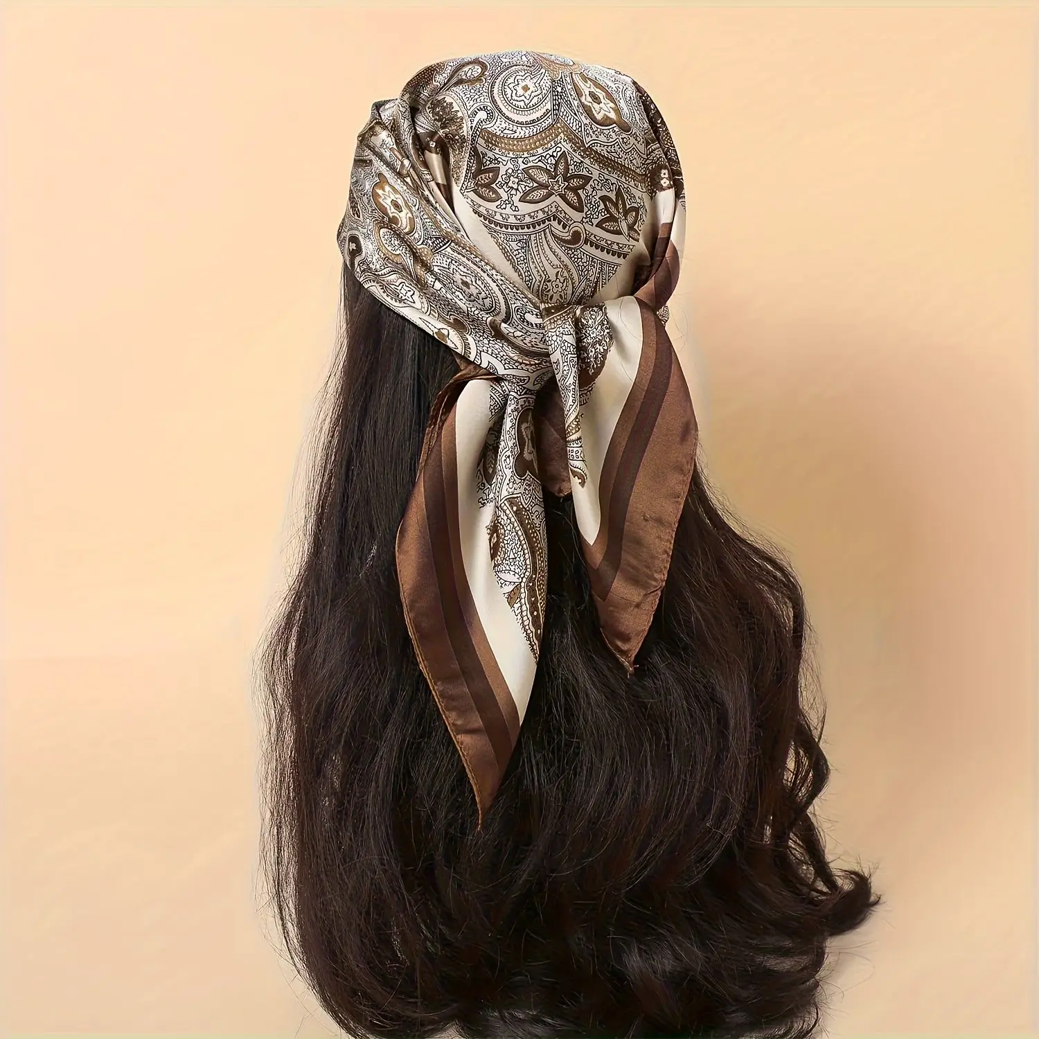 

Luxury Paisley Silk Scarf Female Square Satin Bandana Hijabs Head Wraps for Women Foulard Shawls Female Neckerchief Summer 90cm
