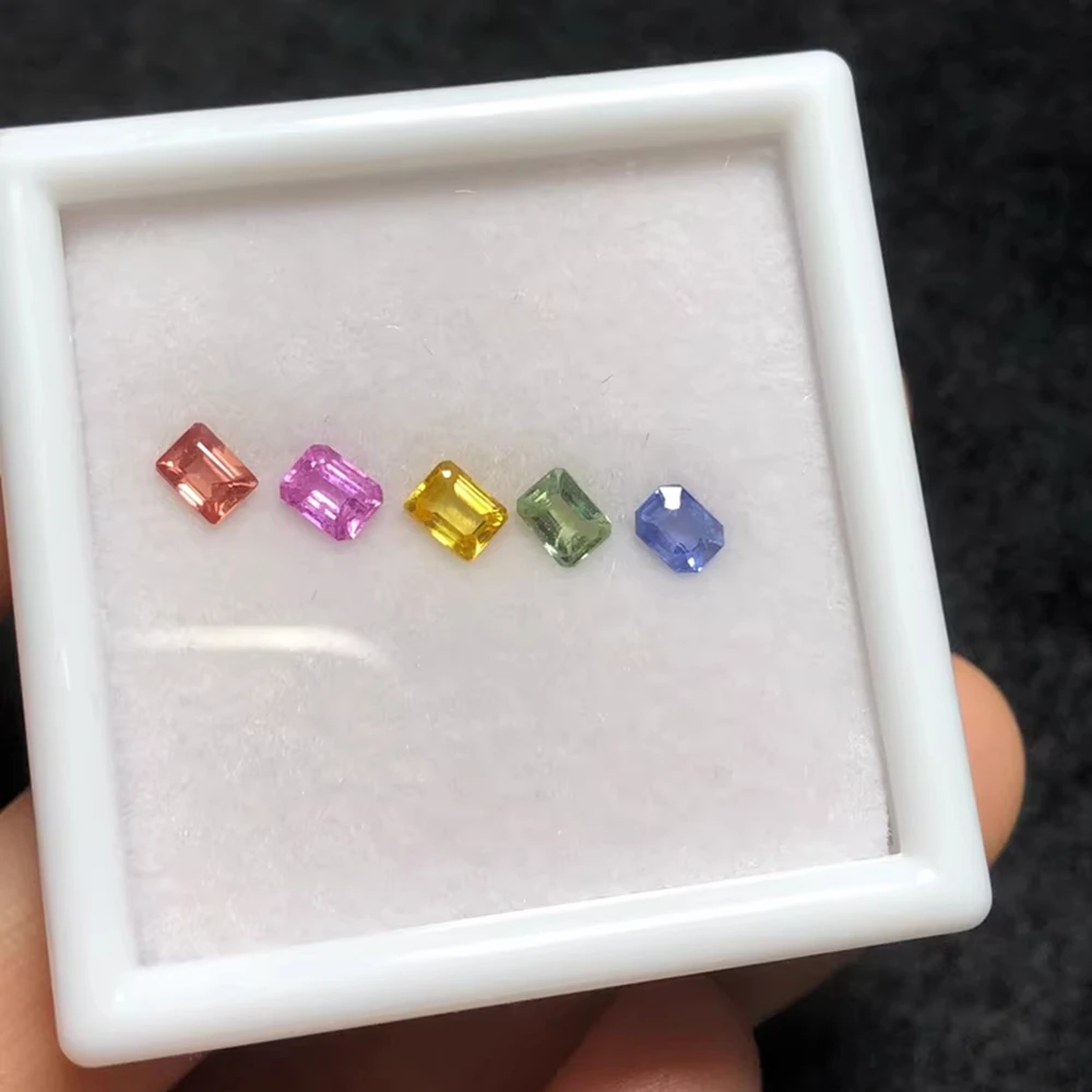 

Высокое качество натуральный синий сапфир изумруды огранка 3x4 мм цвета свободный драгоценный камень DIY кольцо и браслет носить