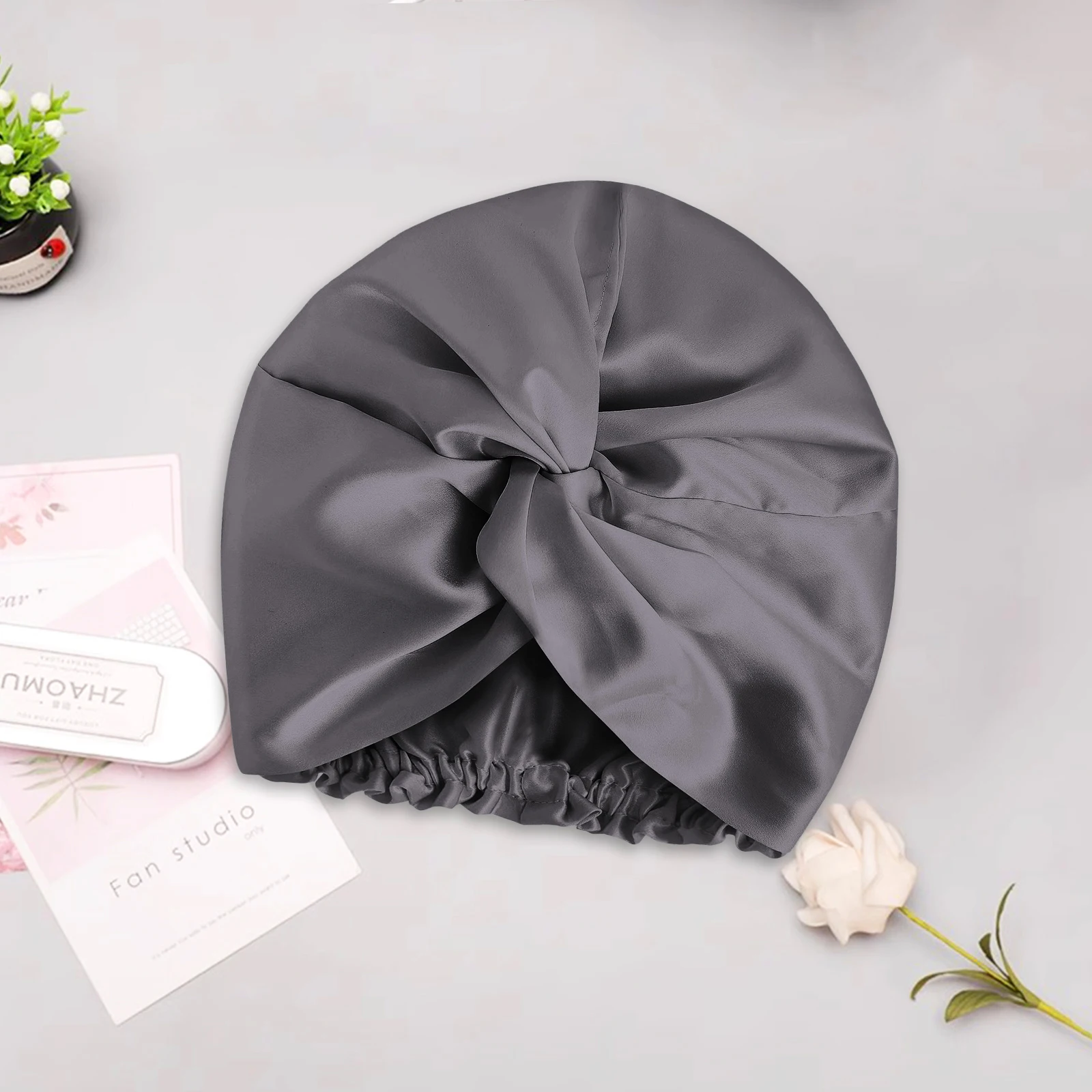 Dropshipping 100% Mulberry Silk Bonnet 22 Momme Silk Sleeping Cap Double-Sided Real Silk