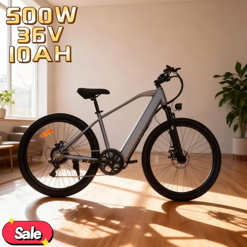

Motor 500W electric bicycle, 36V-10AH safe and efficient battery 26-inch tire light city life travel commuter electric moped