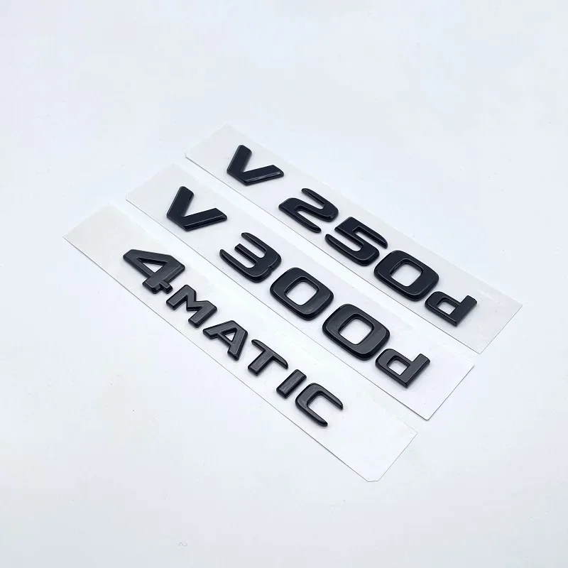 Glossy Black Letters V250d V300d NIGHT EDITION ABS Emblem for Mercedes Benz V W447 Car Fender Badge Trunk Nameplate Logo Sticker