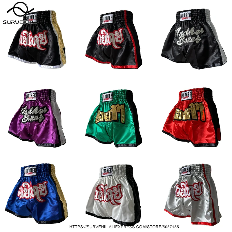 

Thai Boxing Shorts for Men Women Children Thailand Classic Muay Thai Shorts Gym Combat BJJ MMA Clothing Fight Kickboxing Pants