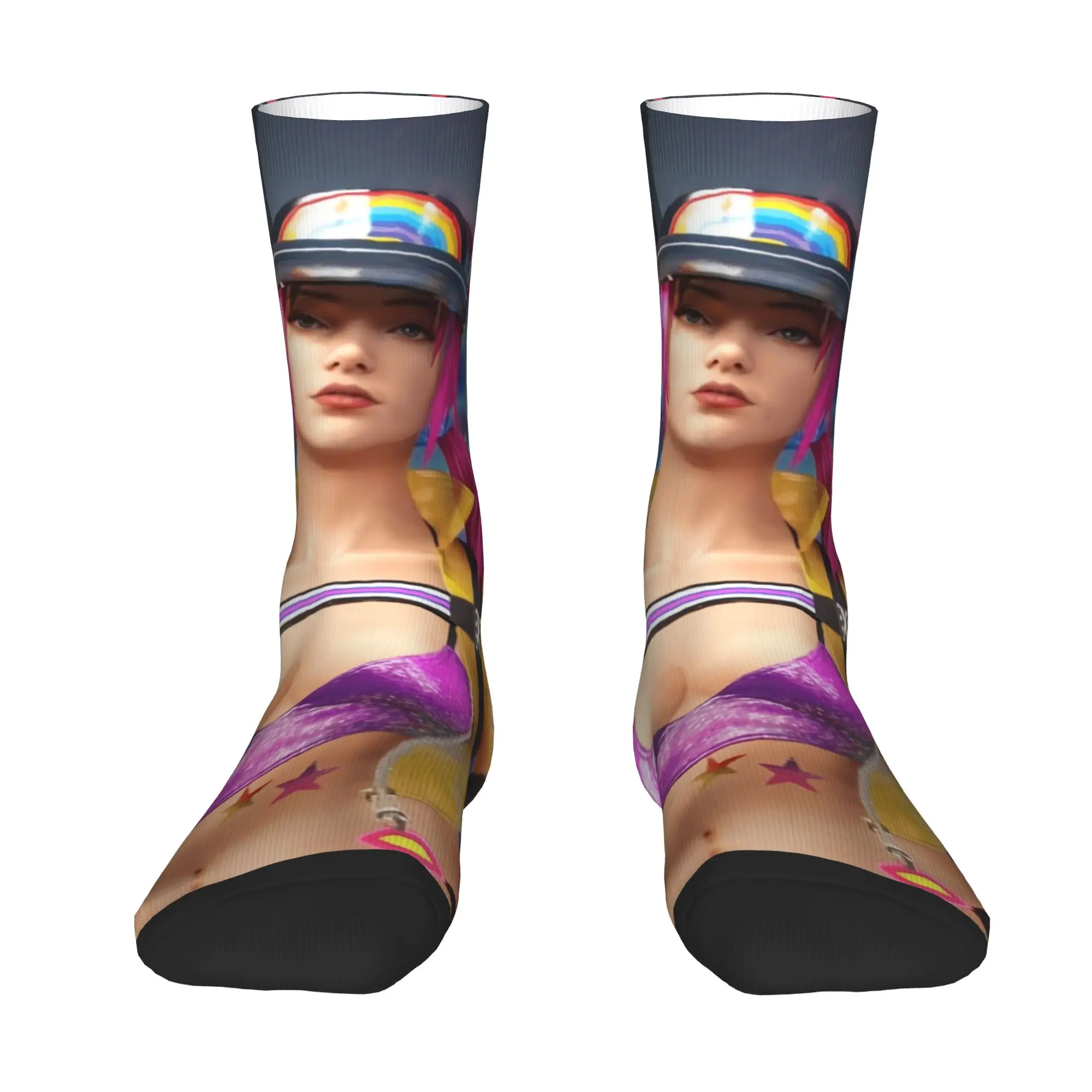 Garena F-Free F-Fire Game Dress Socks Men Women Warm Funny Novelty  Crew Socks