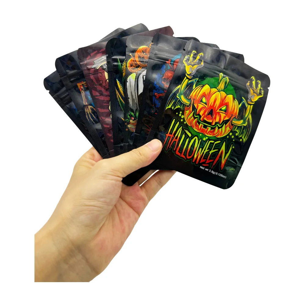 50 قطعة أكياس مقاومة للرائحة مايلر المجسم الأغلاق أكياس احباط الحقيبة أكياس بسحاب قفل لجميع القديسين لصالح تخزين تغليف المجوهرات