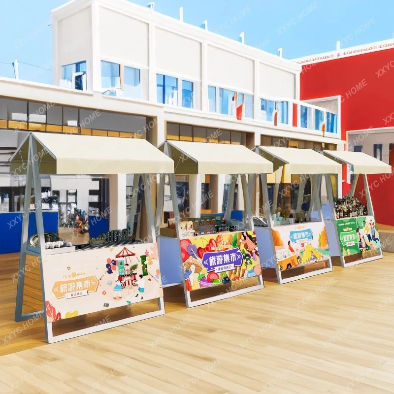 

A Food Street Snack Car Supermarket Stall Rack Market Stall Rack Scenic Area Amusement Park Display Rack Night Market