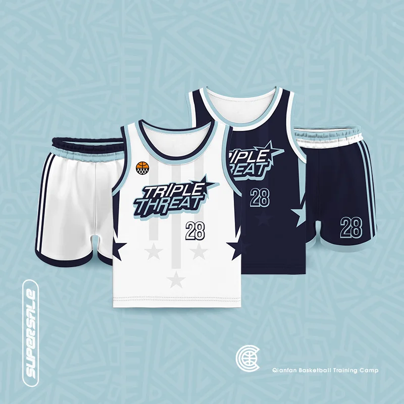 Kids Basketball Sets For Boys Girls Full Sublimation Customizable Name Number Logo Prints Jerseys Shorts Unifrom Children Unisex