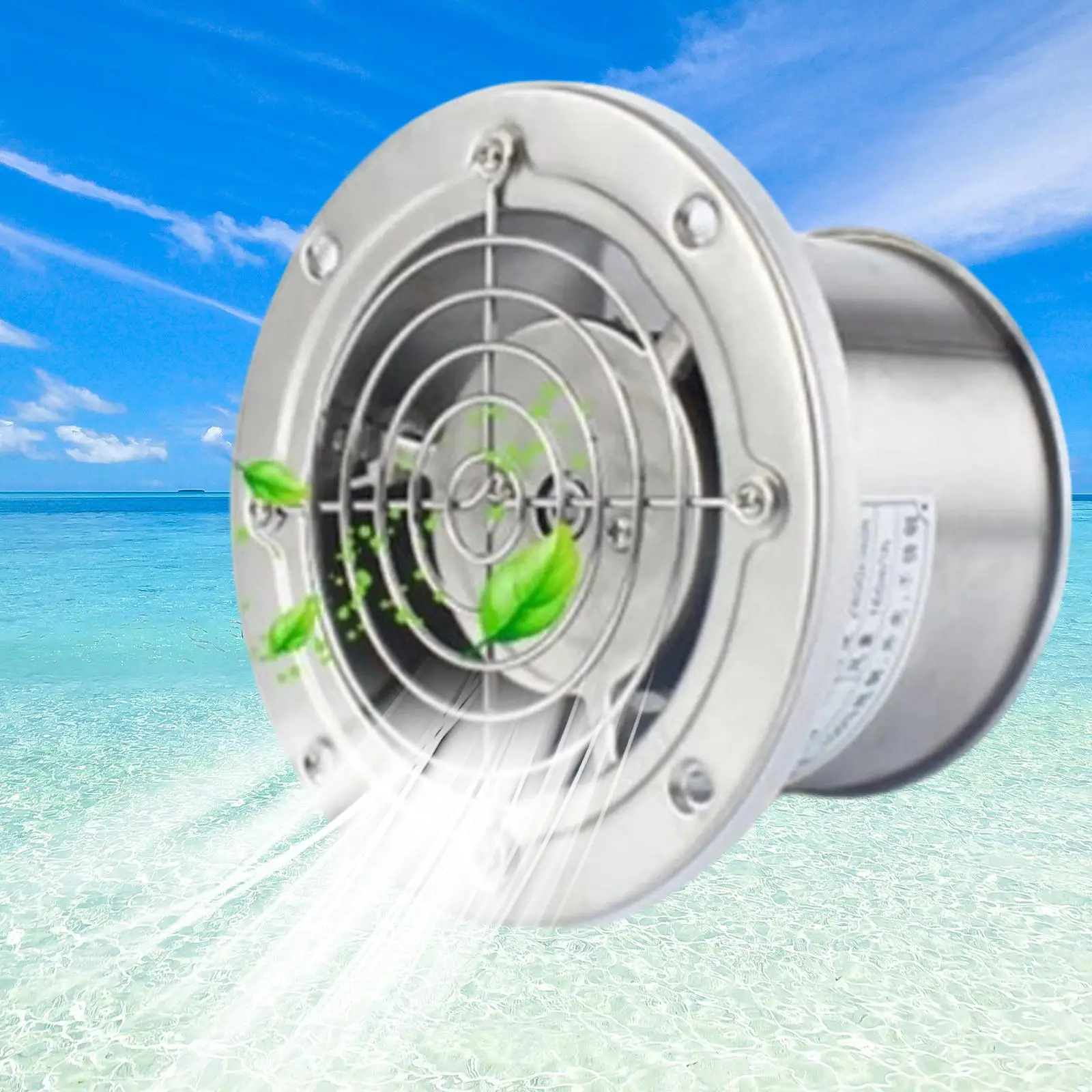 5 inch Exhaust Fan Vent Fan Air Blower Stainless Steel Mute High Speed 20W for