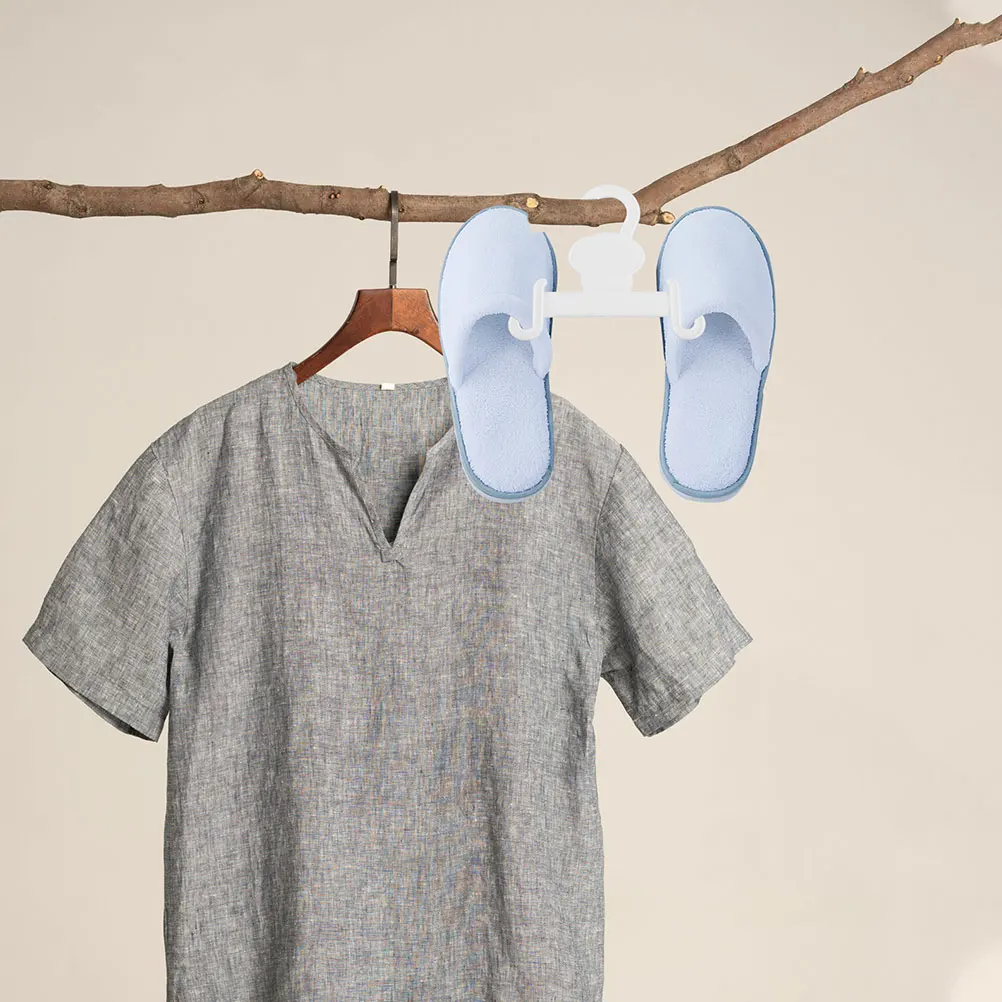 

10pcs Slipper Hook Collapsible Hanger Gray Shoe Closet Space Saver Cloth Plastic Stacker Hooks Wall Holder Rack