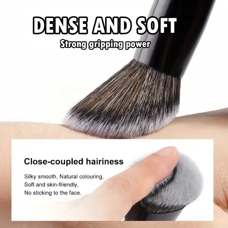 Pinceaux de maquillage à Double tête 2 en 1, fond de teint plat à angle, correcteur, Contour pour mélanger la poudre libre, crème liquide, outils cosmétiques