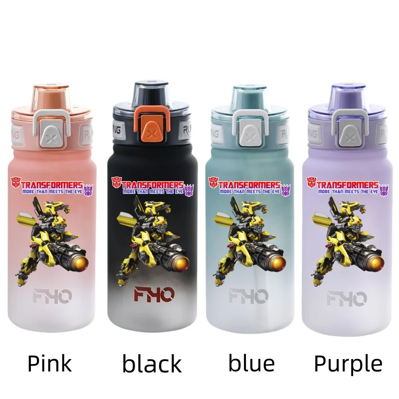 Transformers 750ml Cartoon Characters Portable Water Cup Large Capacity Outdoor Plastic Leak-proof Water Bottle Children's Gifts