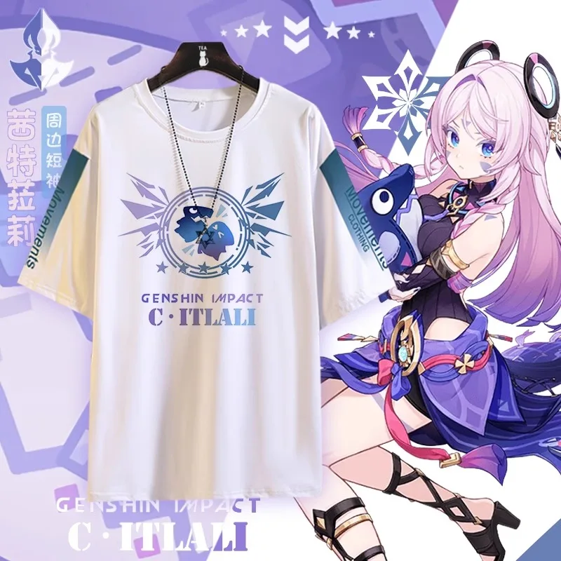 Citlali Genshin Impact Shirt Fan Summer Fashion Crewneck Comfortable Breathable Men's and Women's Clothing Tops Anime T-shirt