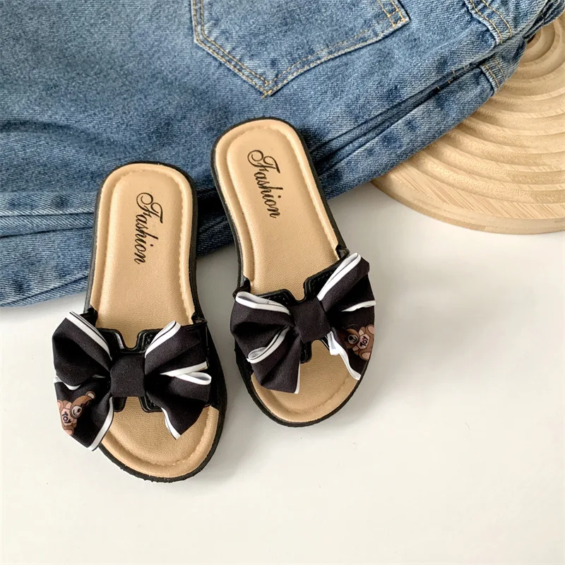 2026 New Summer Kids Girls Slippers Soft Sole Non-slip Bow Toddler Princess Slide Sandals Summer Beach Baby Shoes - view 6