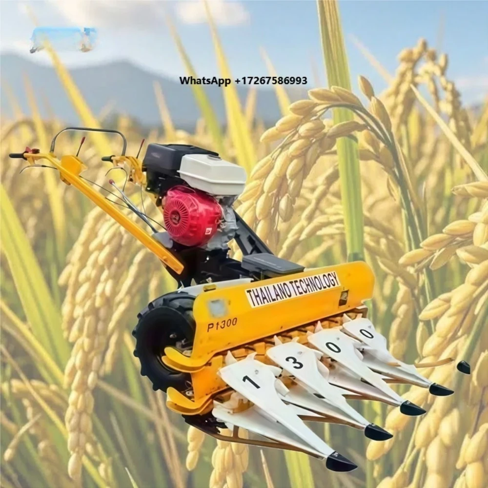 New Type Small Self Propelled Crop Cutter Gas/ Model High-Efficiency Labor-Saving Harvester for Wheat Rice  Millet