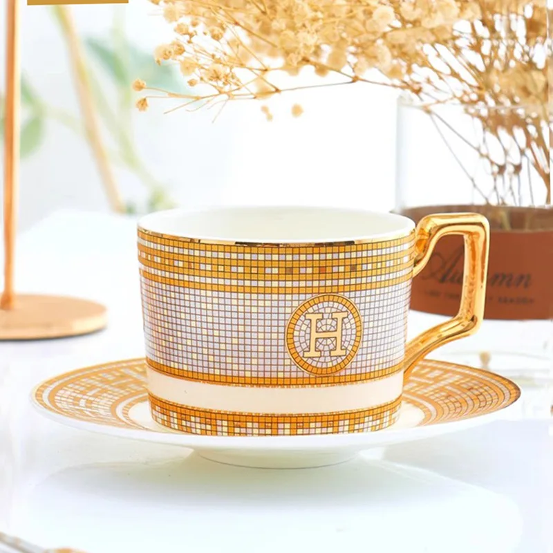 

Popular and elegant bone china coffee cup set, European style coffee cup, Aima H standard flower tea, afternoon tea