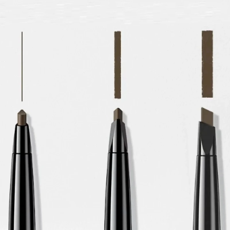 2 in 1 3 Color Waterproof Eyebrow Pencil Brush Three-dimensional Eyebrow Pencil Makeup Double Head Triangle Line Female Makeup