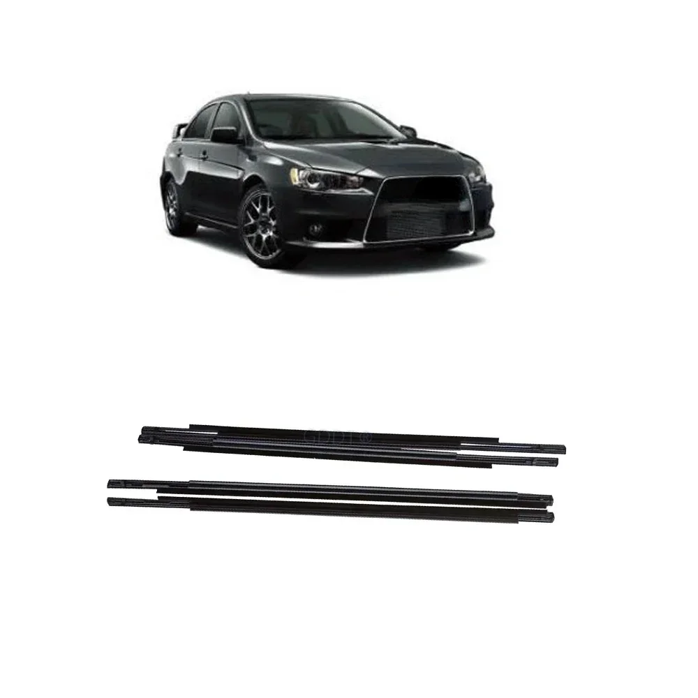 

4 Pcs Black or Chrome Outside Window Glass Rubber for Lancer CY CX Window Outside Weatherstrip for Fortis Evo Cz 5727A005