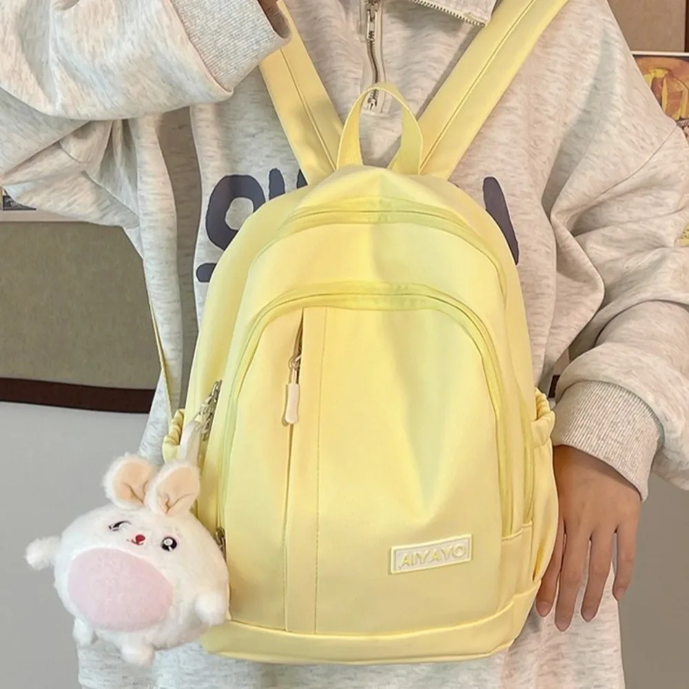Nylon Girls Backpacks Multi Pockets Solid Color Students School Bags Large Capacity Japanese style Teenage Shoulder Bags Student