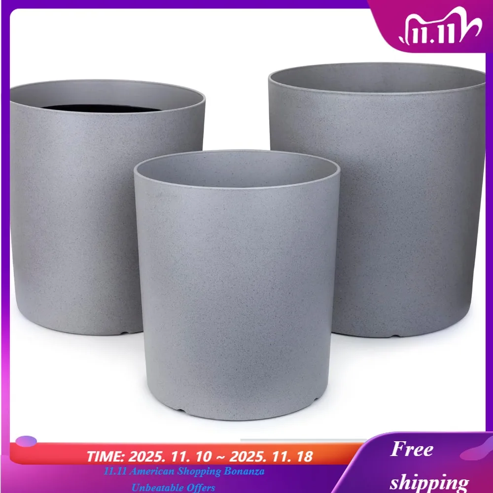 

Круглые сверхпрочные пластиковые горшки - высокие прочные горшки для комнатных и наружных растений для цветов, трав и суккулентов