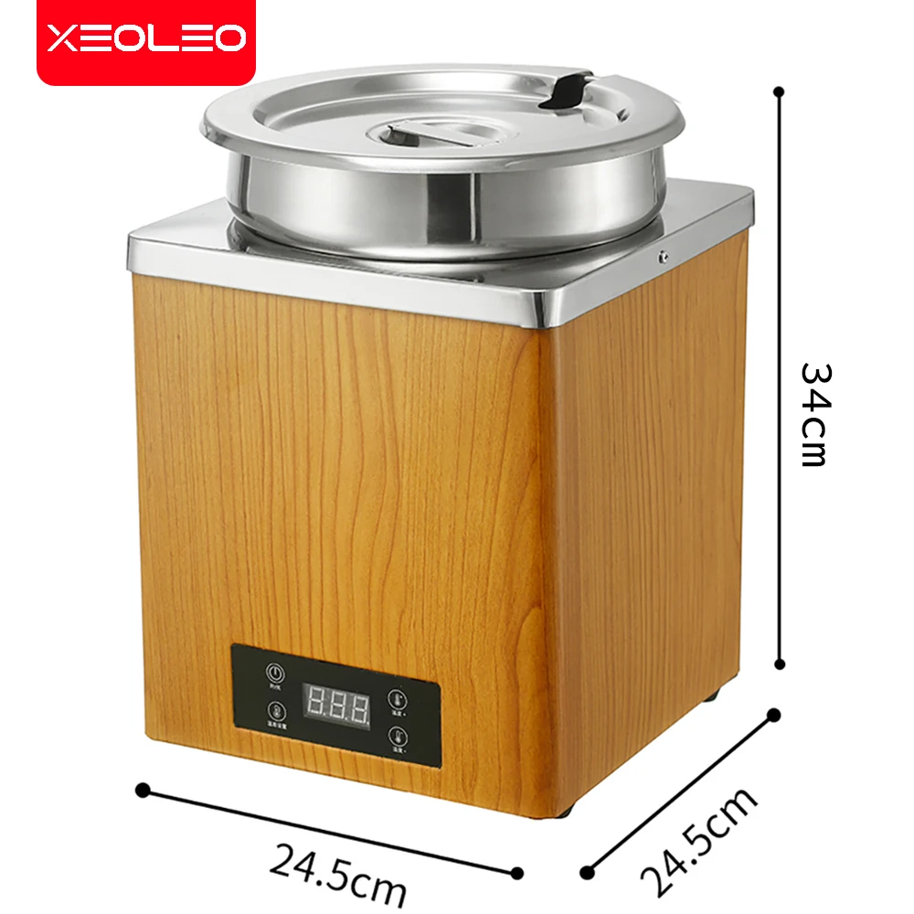 XEOLEO 7L Pearl Pot Brown Sugar Pearl Warmer Stainless Steel Rice Tapioca Sago Thermal Insulation Pot