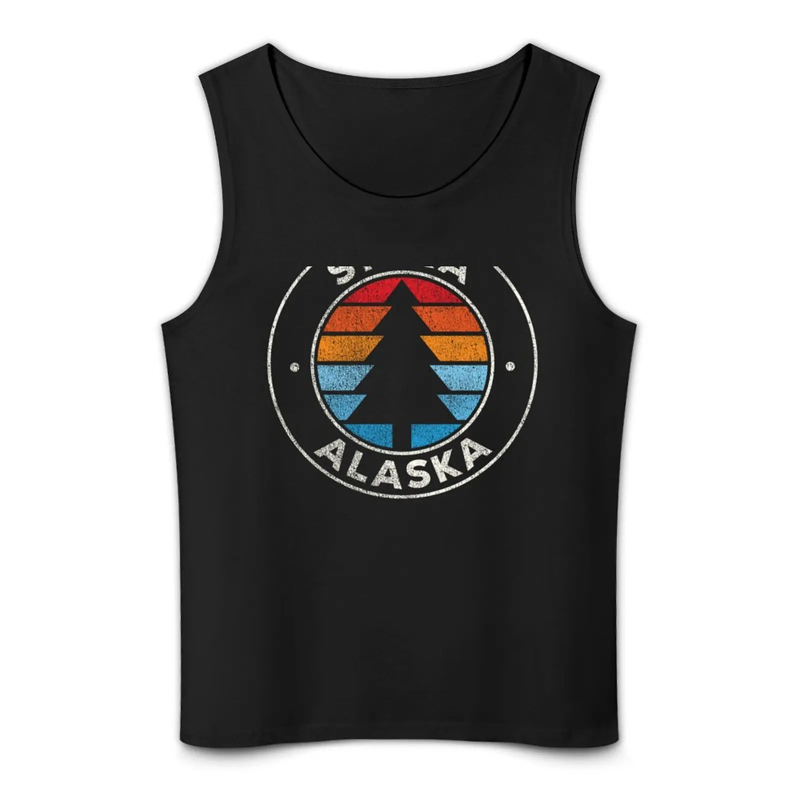 Sitka Alaska AK Vintage Graphic Retro 70s Tank Top Men's gym fitness gym shirts fashion 2025 man