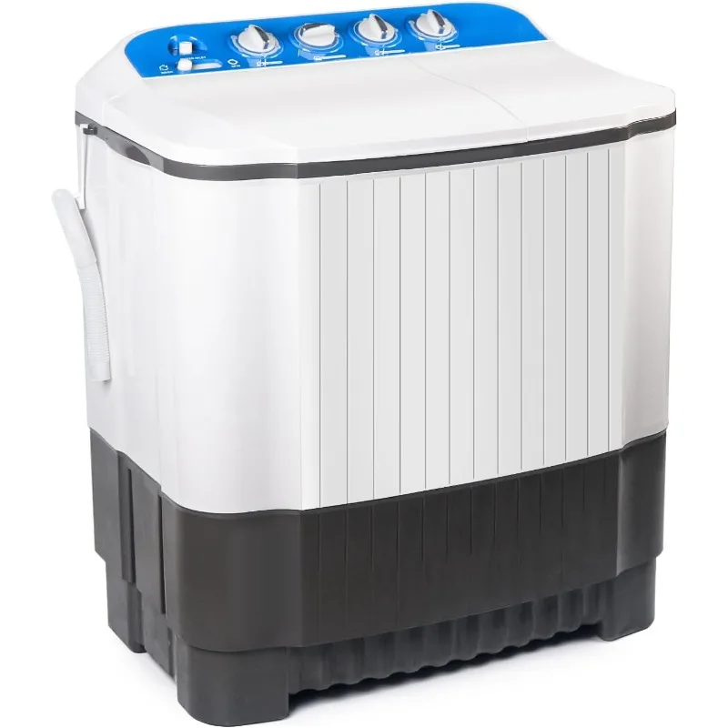 24Lbs Portable Washer and Dryer, Portable Washing Machine & Spin(8Lbs)2 in 1 Twin Tub Washer Compact Machine with Drain Pump