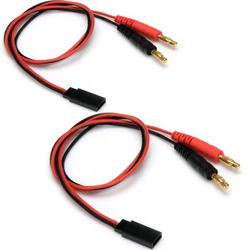 Cables RC tipo Futaba, enchufe receptor a conector Banana de 4mm, adaptador de plomo de carga de batería de 30cm, paquete de 2