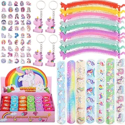 Unicorn Party Favors Baby Kids Unicorn Sticker Bracelet Rainbow Circle Set Party Toys for Kids Baby Shower Gift Goodie Bags