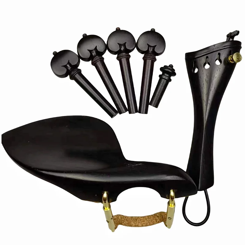 New Shape Violin Accessoires Parts Fittings Kits Set Pegs Harp Model Tailpiece Chinrest Endpin Ready for Useing