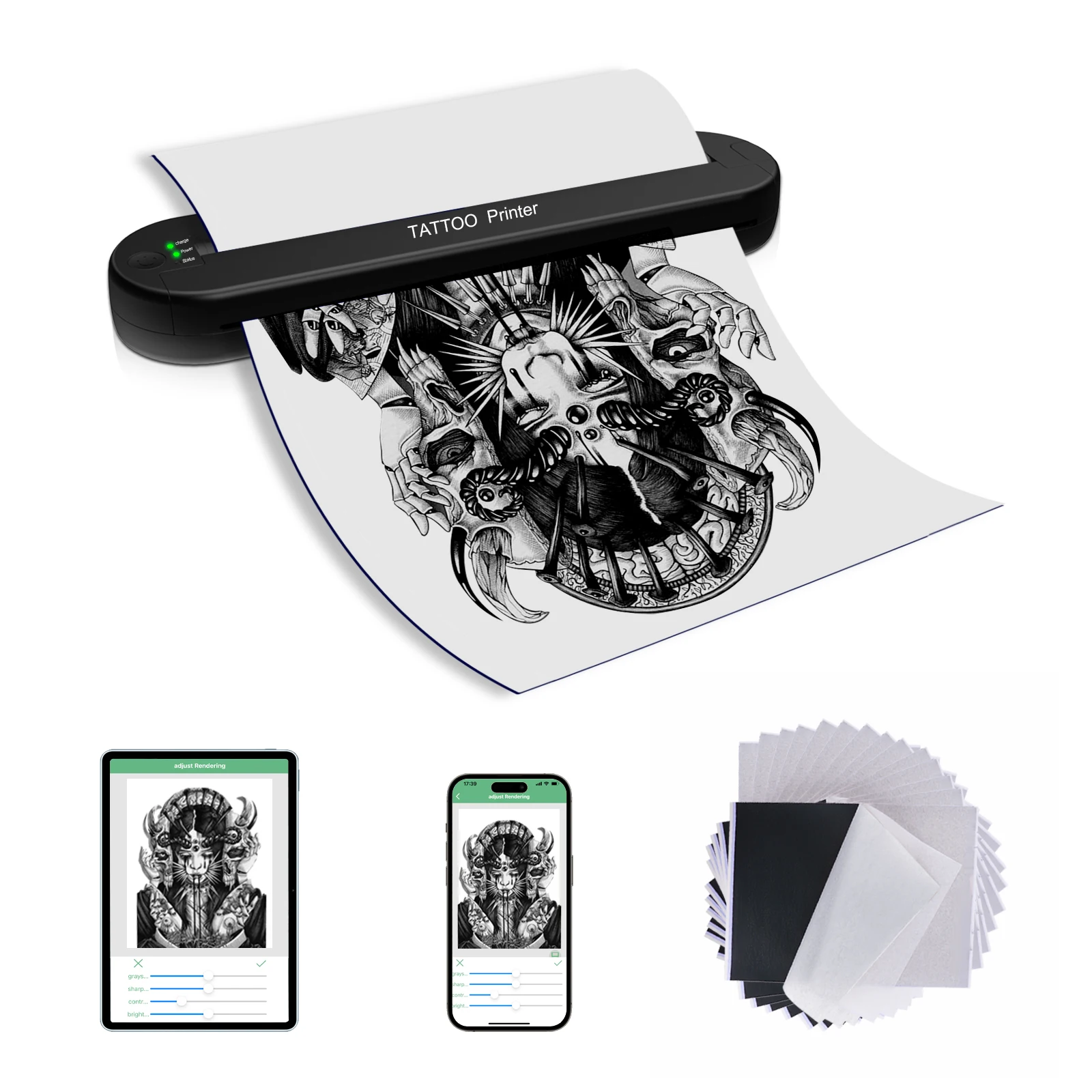 Tatouage ats886 thermocopieur A4 transfert de tatouage sans fil Bluetooth imprimante Mobile et pc imprimante thermique tatouage pour Machine d'impression