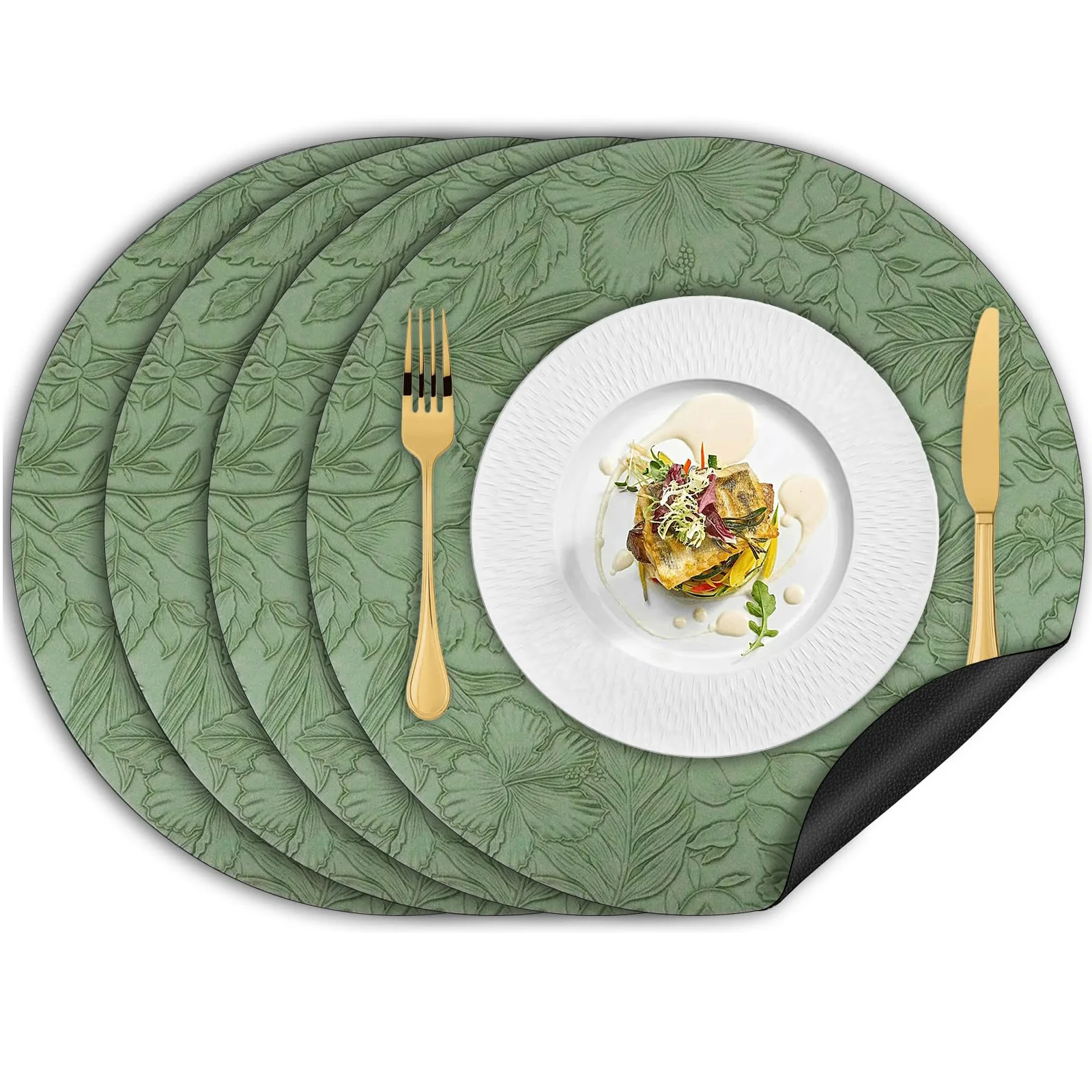 Placemats Sets 4, Ronde Bloeme - Leatherwork Desk recensie en prijs