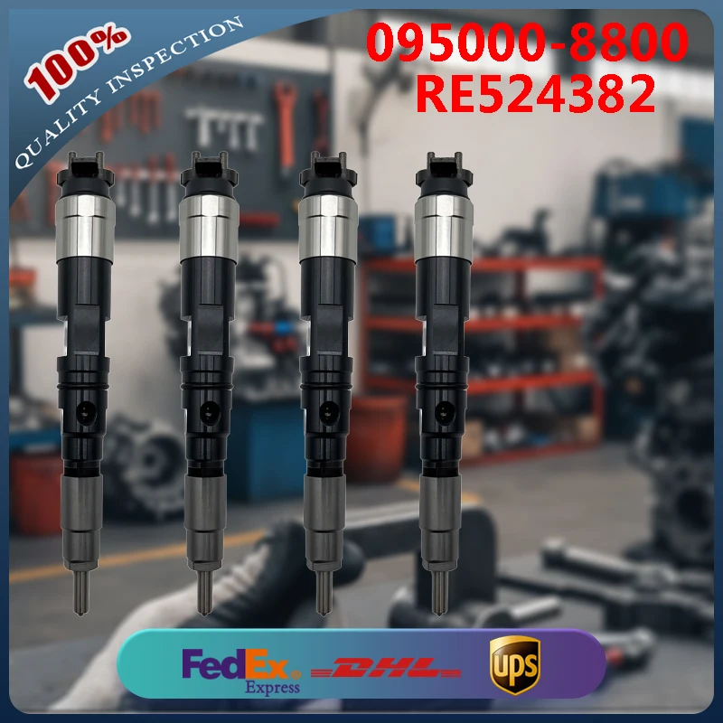 

4PCS Common Rail Fuel Injector 095000-8800 RE524382 For John Deere Engine E210LC E240LC