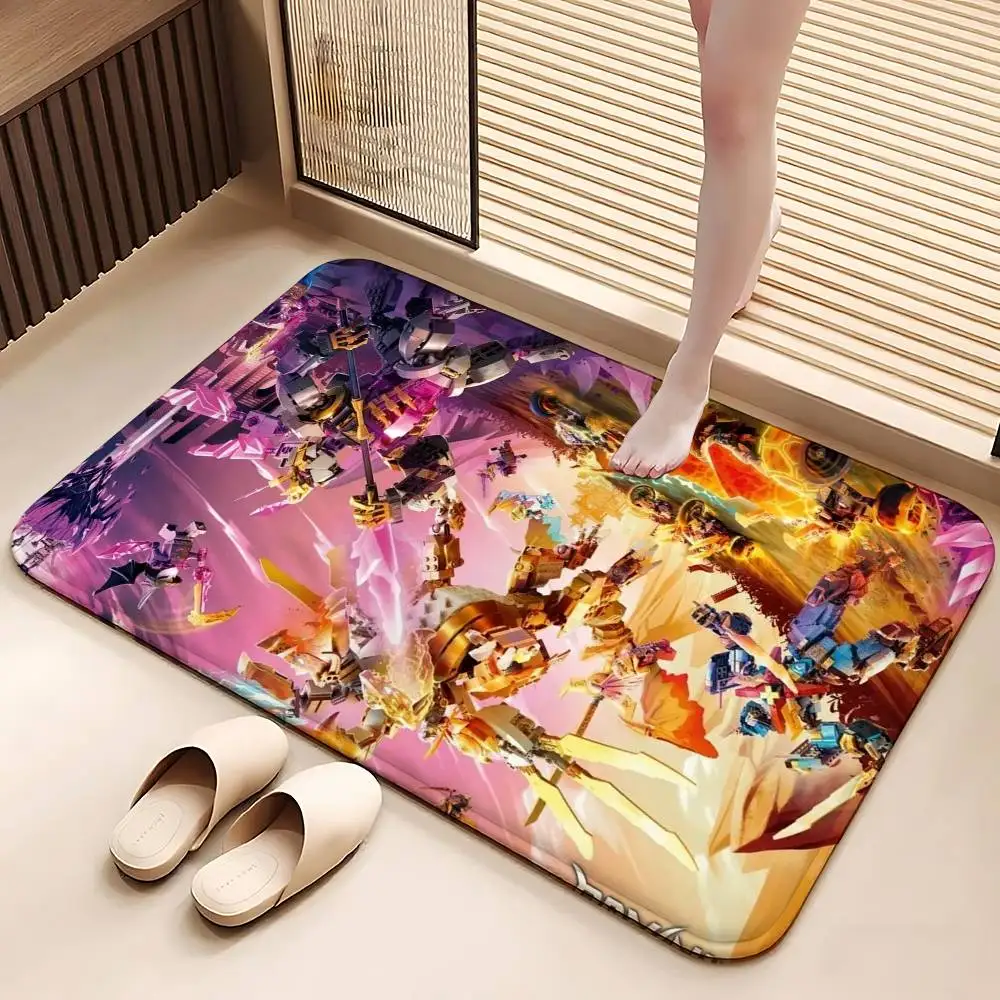 L-Lego N-Ninjago M-Masters Of S-Spinjitzu Carpet Anti-slip Mat Home Decoration Mat Entrance Door Mat Scratch-resistant Door Mat