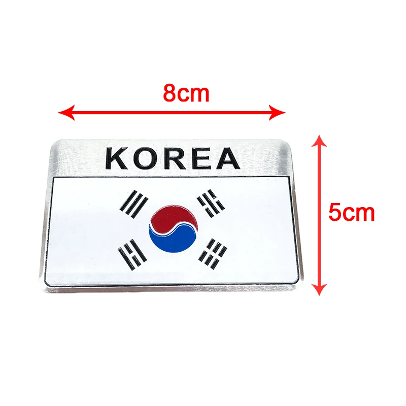 

3D Aluminum Alloy ASIA KOREA INDONESIA TURKEY National Flags Car Stickers Metal Decal