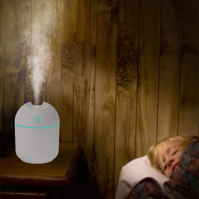 250 مللي USB مرطب الهواء الصغير زيت عطري الناشر للمنزل سيارة بالموجات فوق الصوتية كتم ضباب صانع الناشر مع مصباح لون LED