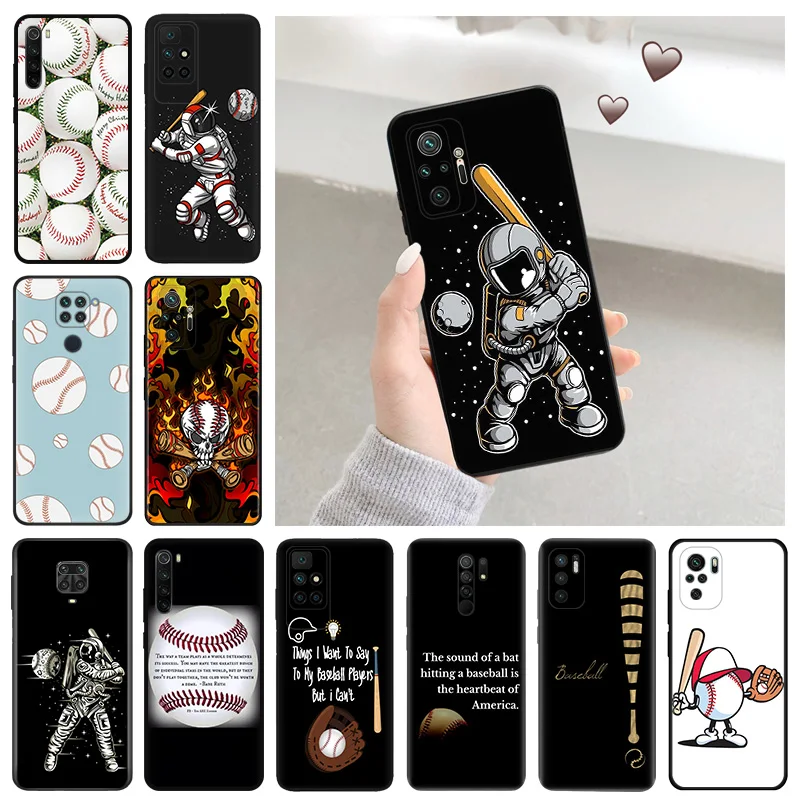 Silicone Soft Phone Case for Redmi 9c 9a 9i a1 a2 Plus k60 k60e k50 k40 Note 9 Pro 9s 9t 8 8t 7 mi cc9 Baseball Astronaut Cover