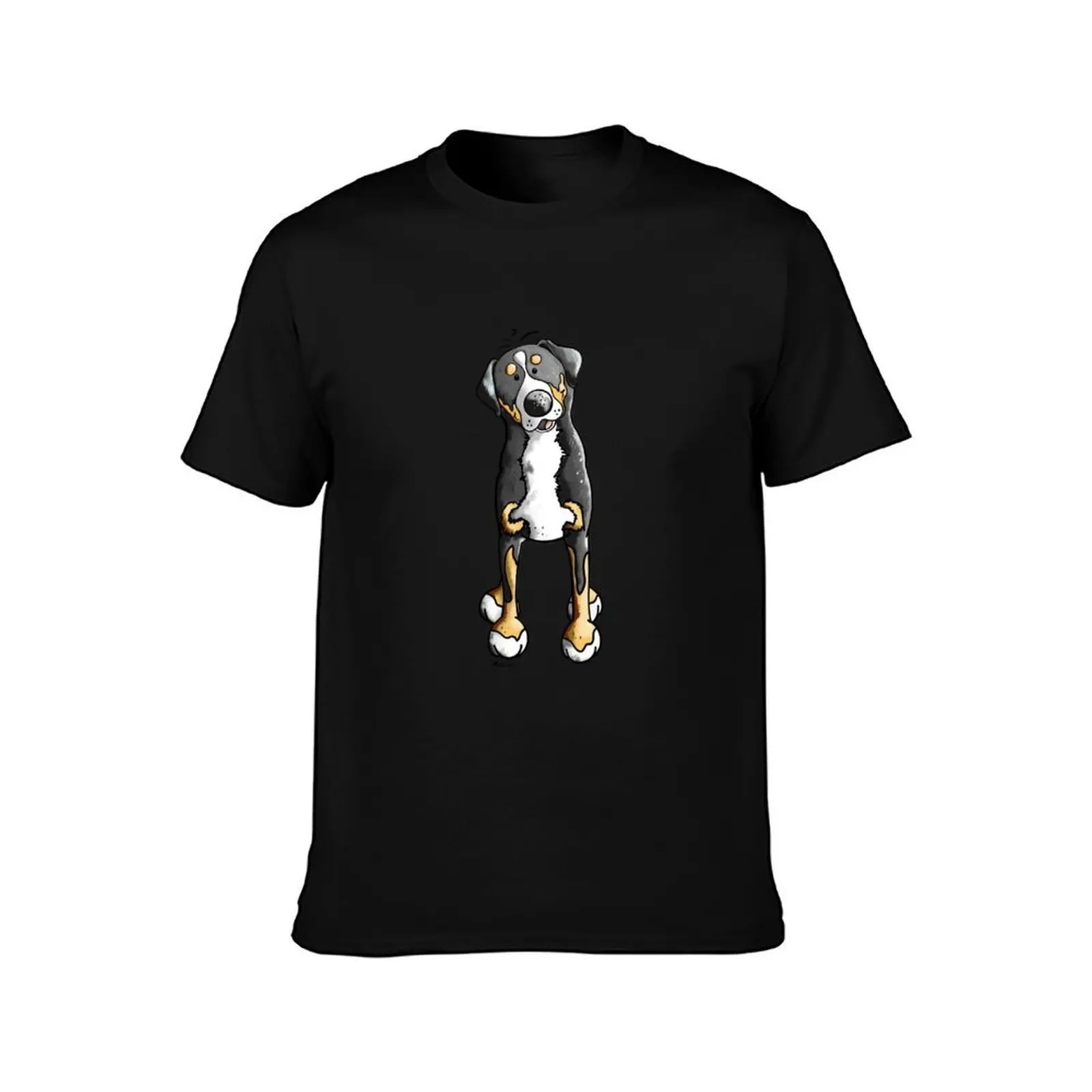 Funny Greater Swiss Mountain Dog T-Shirt, Summer Casual Cotton Tee, Oversized Streetwear Tops, Vintage Graphic Print
