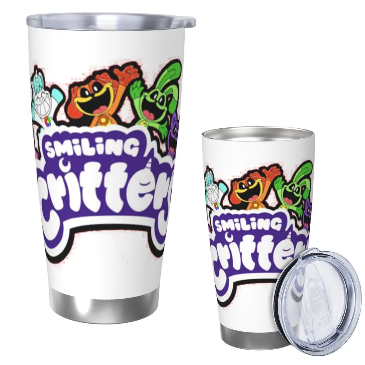 Smiling Critters Stainless Steel Tumbler Vacuum Insulated Mugs Thermal Cold Bottle Straw With Lid 20oz