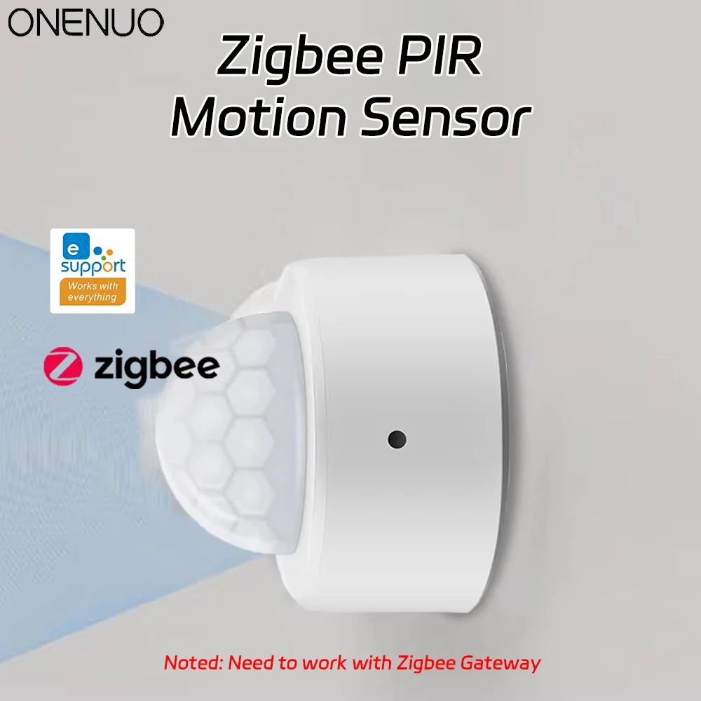 Zigbee 3,0 Sensor de movimiento humano PIR Detector infrarrojo alarma de seguridad para el hogar inteligente Control por aplicación Ewelink a través de Zigbee Bridge Zigbee2mqtt