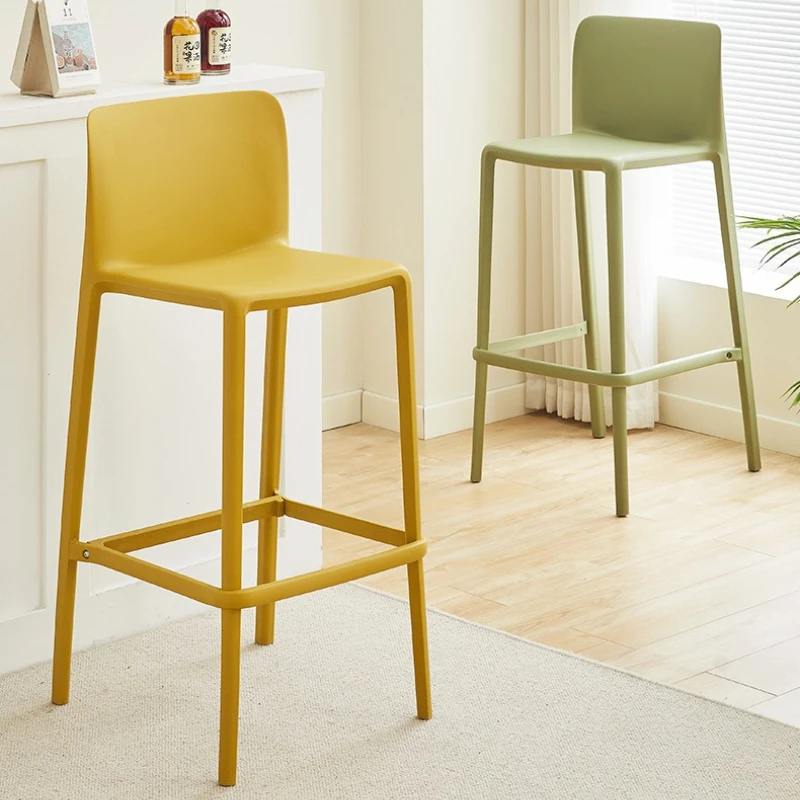 New model Nordic bar chair Home modern minimalist high stool Outdoor bar chair Internet celebrity plastic high chair Bar stool