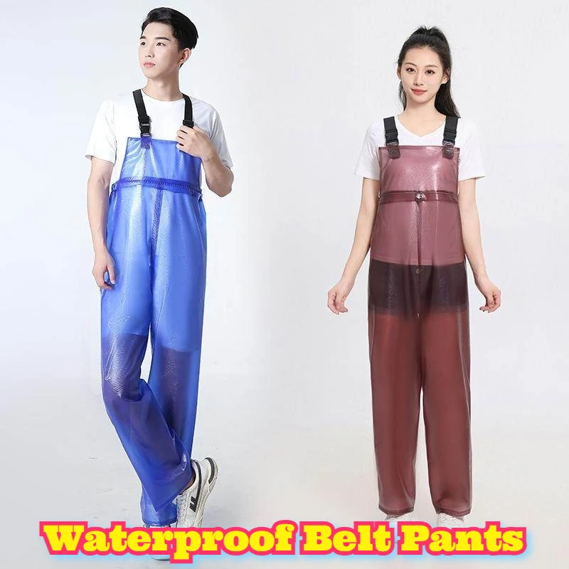 Heavy Duty Thickened Adult Hip High Waterproof Bib Waders Suspenders Rainproof Outdoor Water Activities Fishing Farming Durable