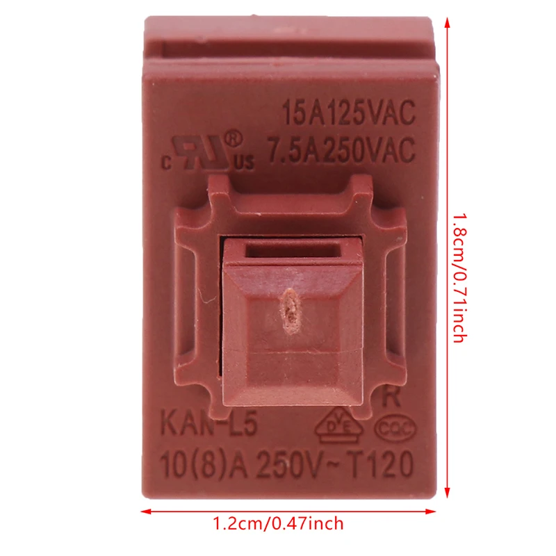 1pc 2pin 7.5A 250V AC Power Switch Push Button KAN-L5 Switch Water Heater Vacuum Cleaner Special Lock Self-locking Switch